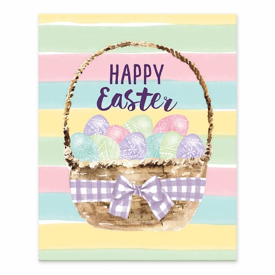Happy Easter Basket 8&#x22; x 10&#x22; Tabletop Canvas
